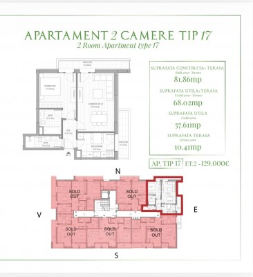 Apartment with Terrace for sale &ndash; 2 Rooms &ndash; Băneasa Forest Area, Bucharest