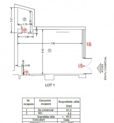 Commercial space for sale Amzei Square area, Bucharest 45.8 sqm