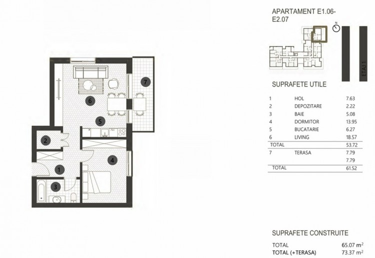 2 room apartment for sale in premium residential project Barbu Vacarescu, Bucharest