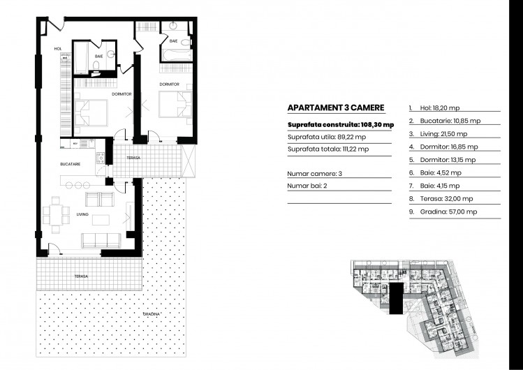 3 room apartment with private garden in residential compound on Floreasca Lake Shore, Bucharest