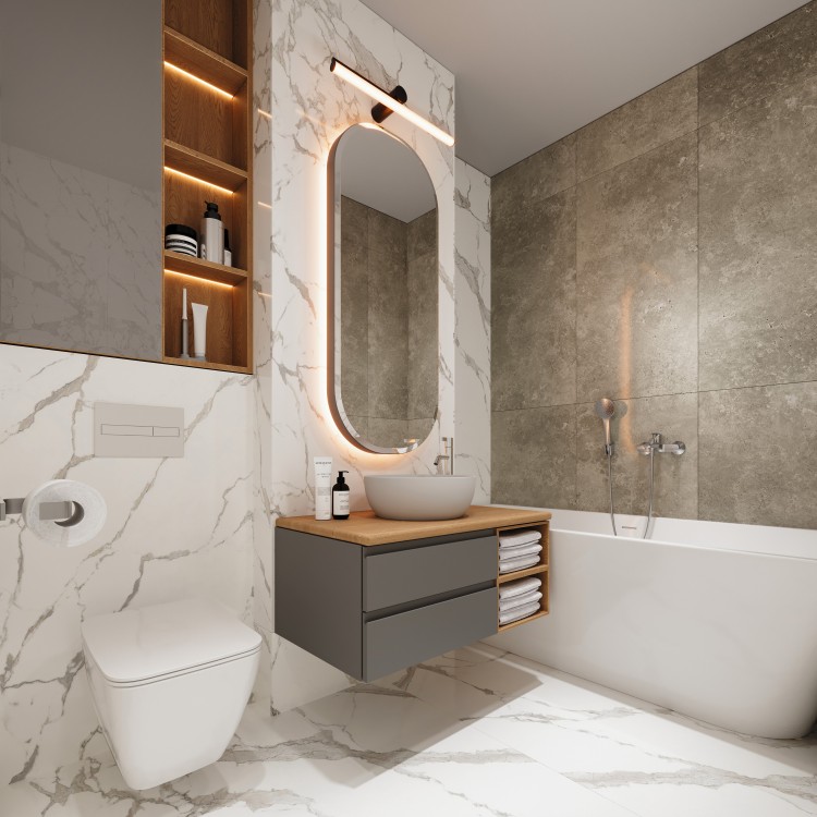 3 room apartment with private garden in residential compound on Floreasca Lake Shore, Bucharest