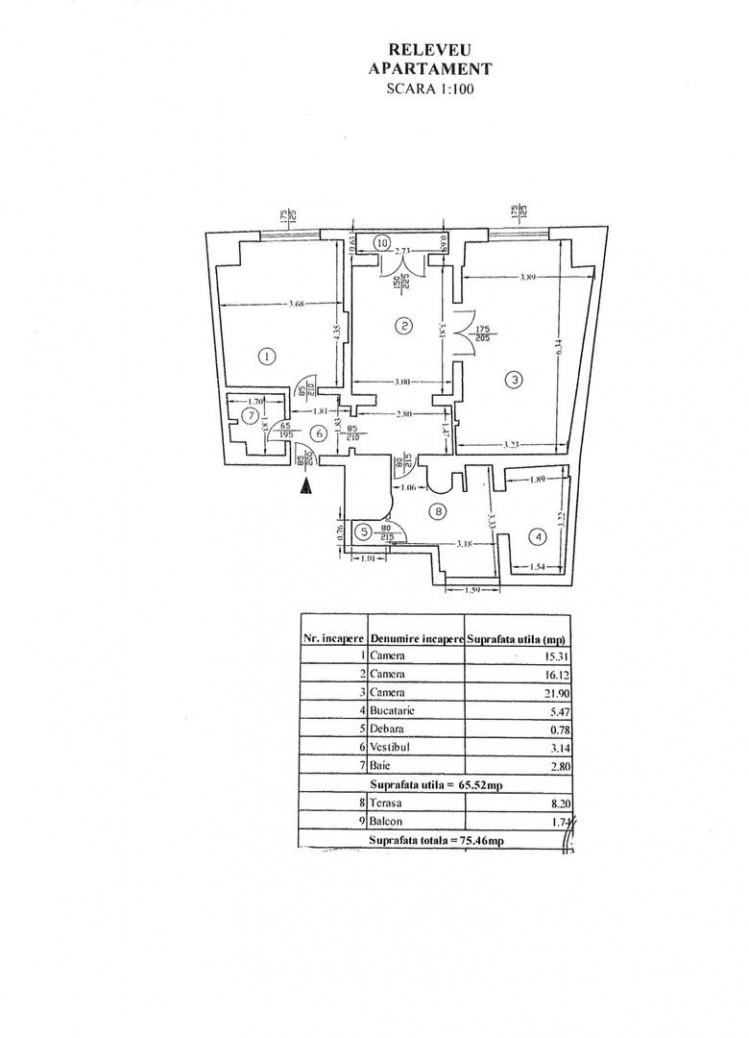 Apartament 3 camere spatios si amenajat zona Centrul Vechi - Calea Victoriei