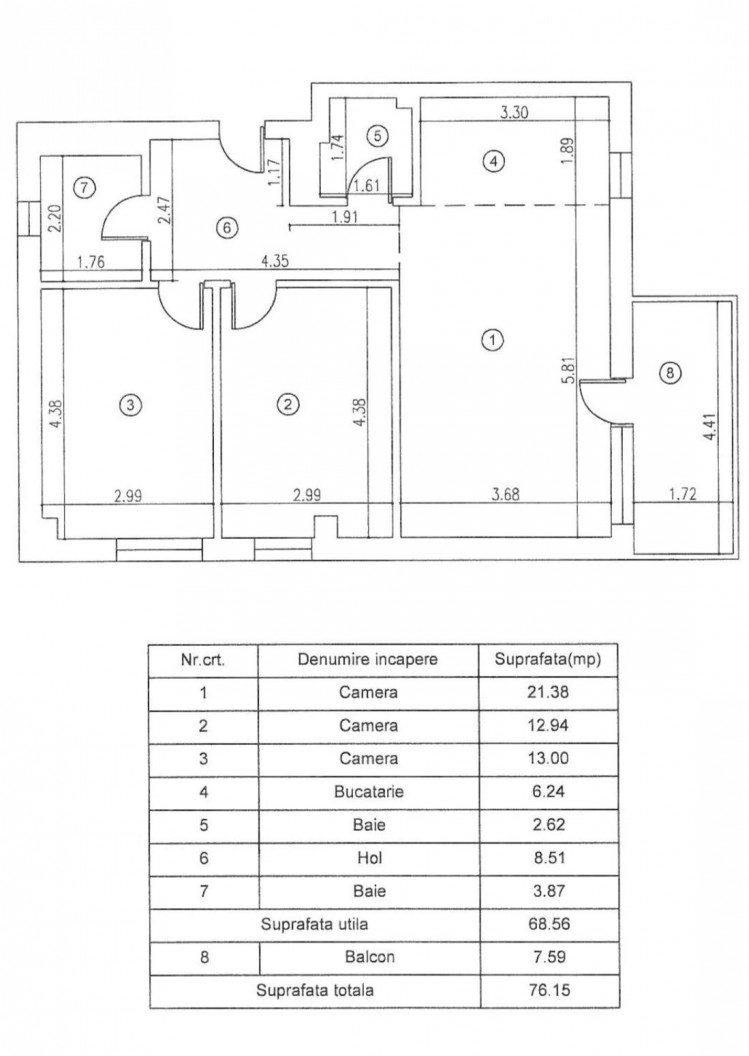 Apartment for rent 3 rooms Baneasa - Ficusului area, Bucharest