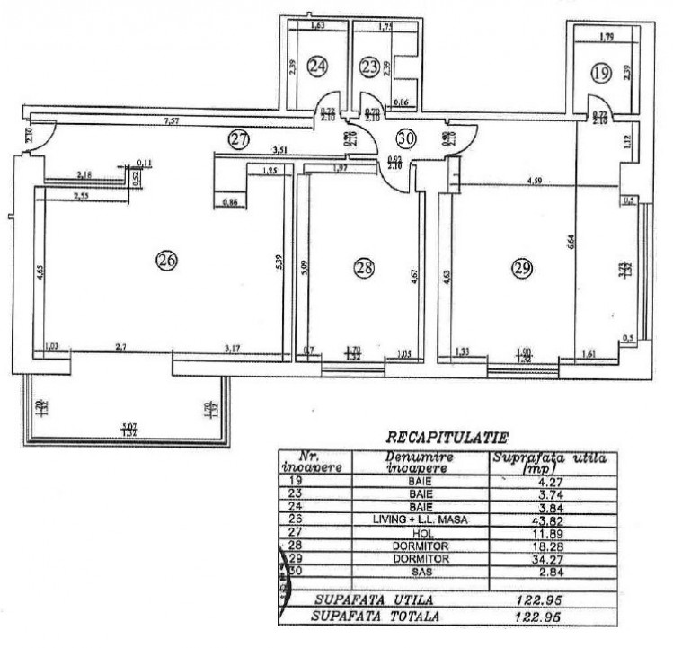 Apartament de inchiriat 3 camere zona Baneasa Ficusului, Bucuresti
