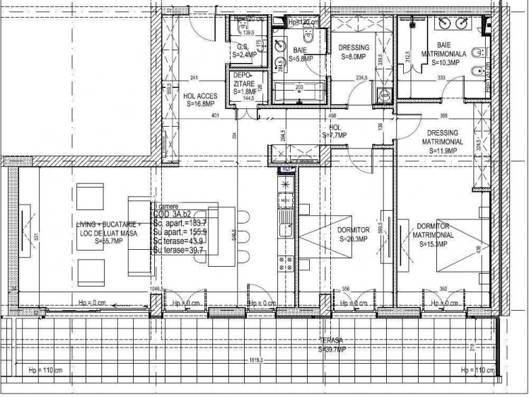 Apartament de inchiriat 3 camere zona Floreasca, Bucuresti 183.7 mp