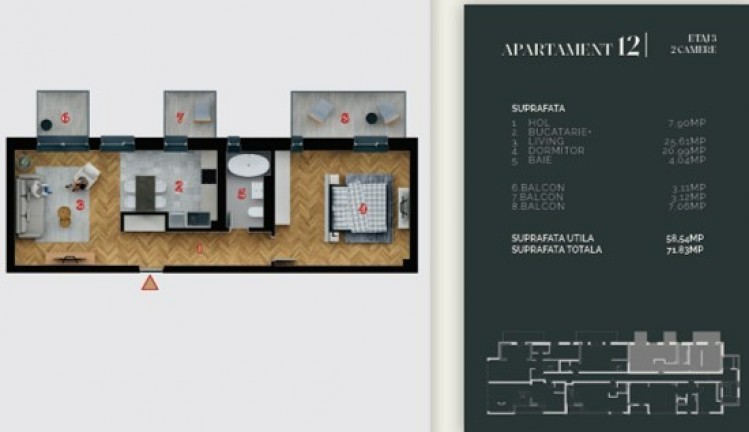 Apartament de vanzare 2 camere in proiect rezidential premium - zona Bulevardul Decebal - Bucuresti