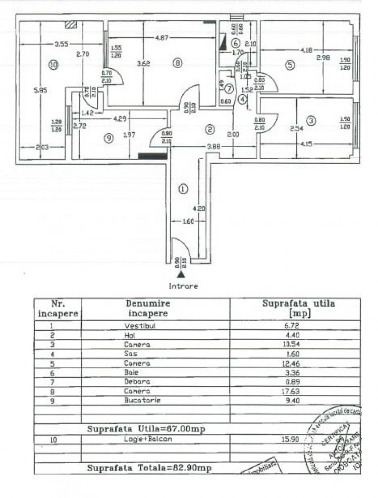 Apartament de vanzare 3 camere zona Dorobanti, Bucuresti 83 mp