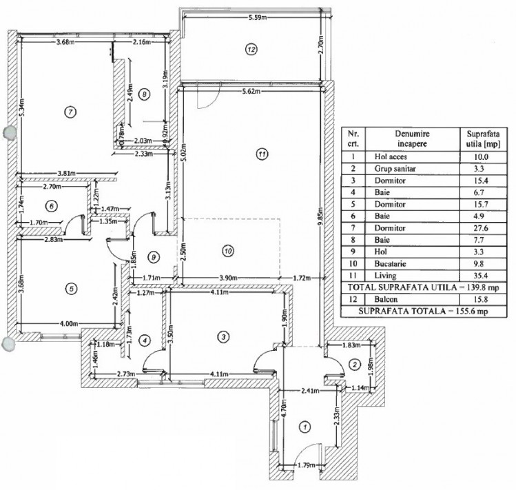 Apartament cu vedere spectaculoasa catre Marea Neagra, 4 camere Mamaia Nord,  judetul Constanta