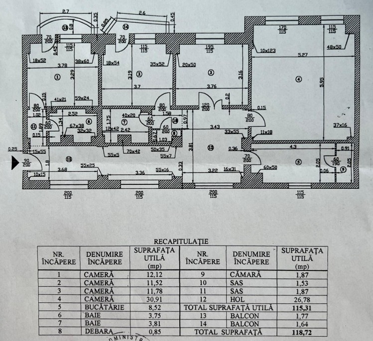 Apartament de vanzare 4 camere zona Piata Victoriei, Bucuresti 119 mp