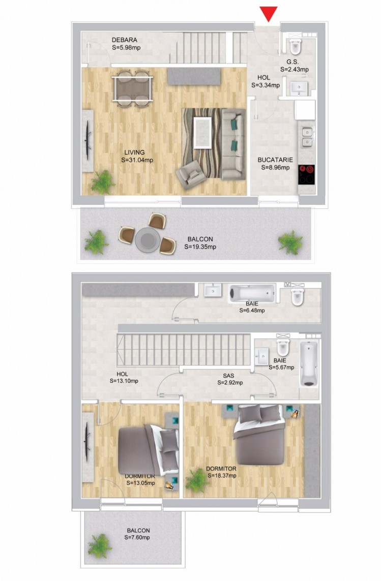 Apartment for sale duplex type 3 rooms Domenii - Luxuria Residence , Bucharest - 0 commission