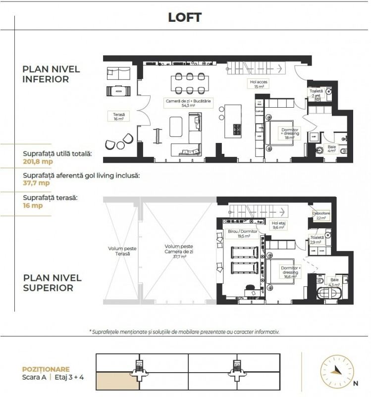 Loft superb de vanzare 6 m inaltime, 4 camere zona Lac Floreasca, Bucuresti 234 mp