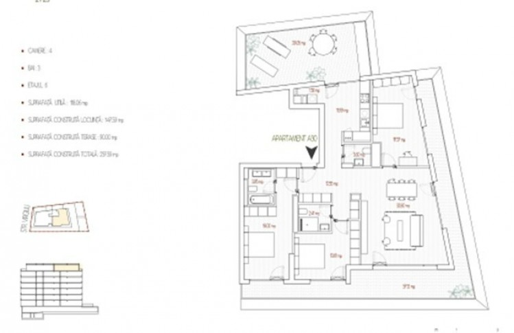 Penthouse de vanzare 4 camere zona Cismigiu, imobil boutique, Bucuresti