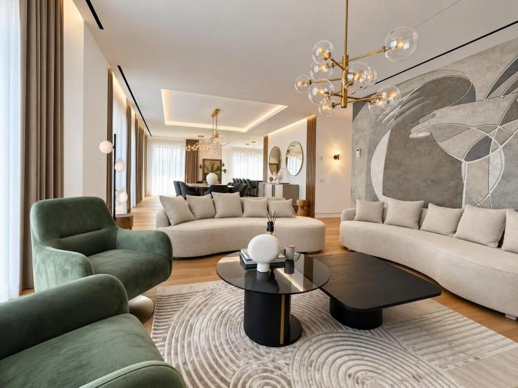 Exquisite penthouse for rent Jandarmeriei area, 213 sqm + 165 sqm terrace, 3 parking plots, Bucharest