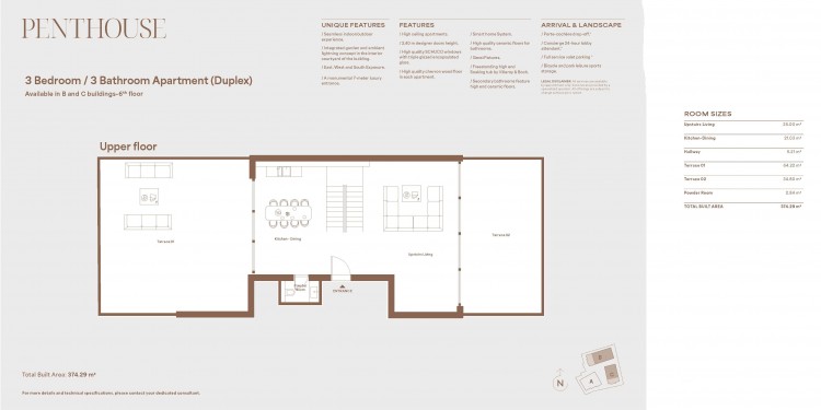 Penthouse tip duplex de vanzare 4 camere Soseaua Nordului - Herastrau 374.29 mp