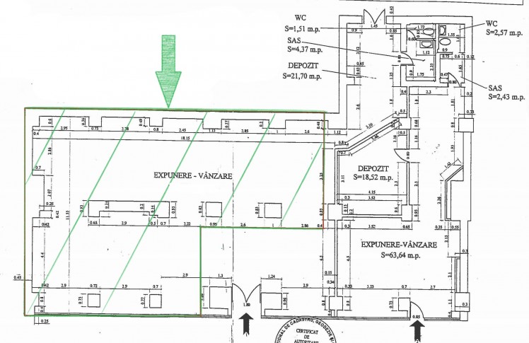 Spatiu comercial de inchiriat Bucuresti zona Calea Mosilor 119 mp