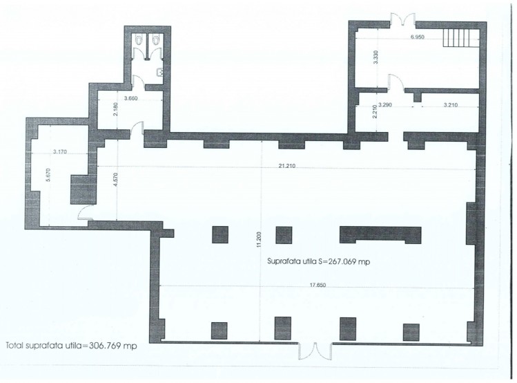 Commercial space for rent Calea Mosilor area, Bucharest 307 sqm