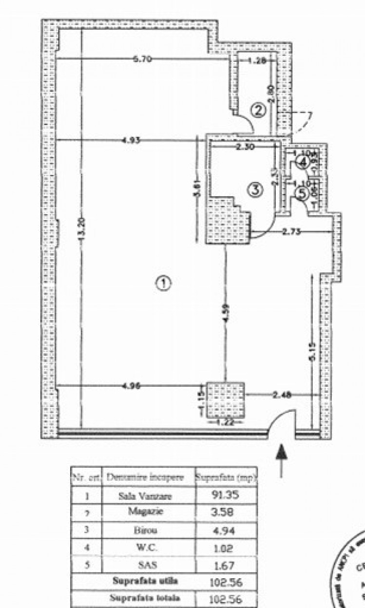 Spatiu comercial de inchiriat zona Titulescu, Bucuresti 102.56 mp