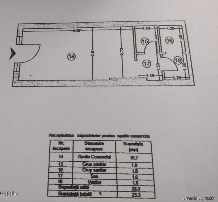 Commercial space for sale Dorobanti area, Bucharest 24 sqm