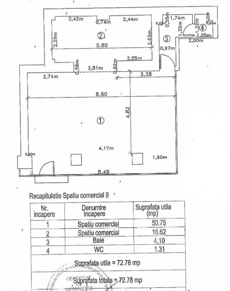 Spatiul comercial de inchiriat Iuliu Maniu - Veteranilor, Bucuresti 72.78 mp
