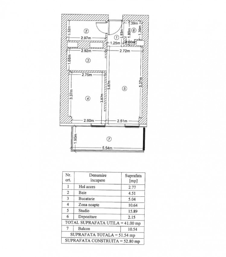 Studio cu terasa de 10,5 mp de inchiriat zona Floreasca, Bucuresti 51.5 mp