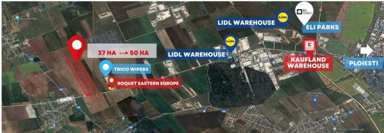 Land plot for sale approved PUZ for industrial development, Ploiesti, Prahova county