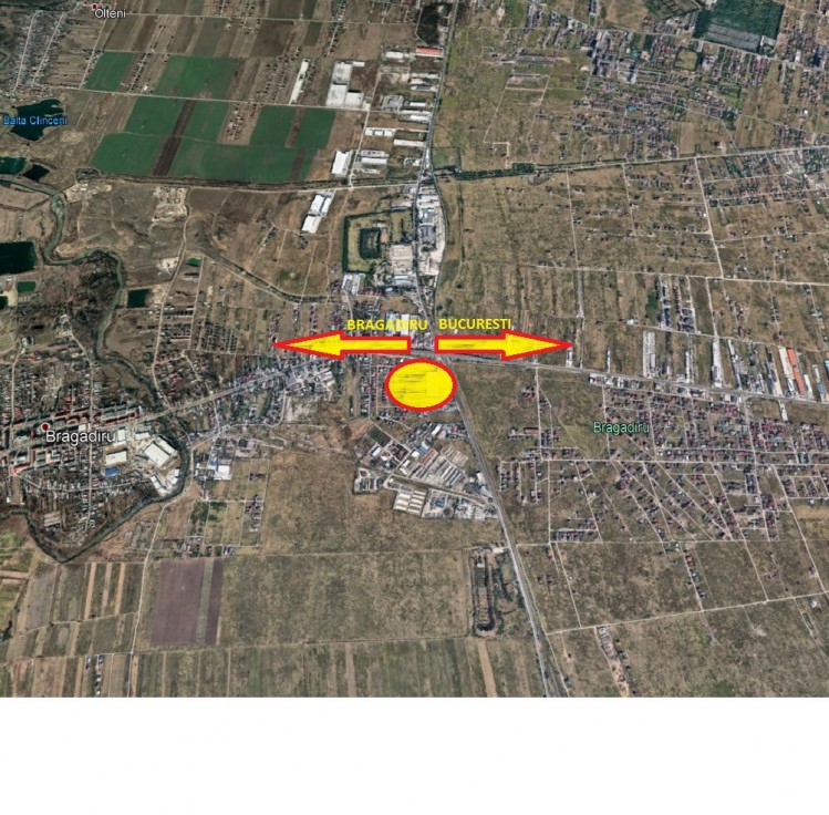 Teren de vanzare zona Sud - Bragadiru, judetul Ilfov 16.851 mp