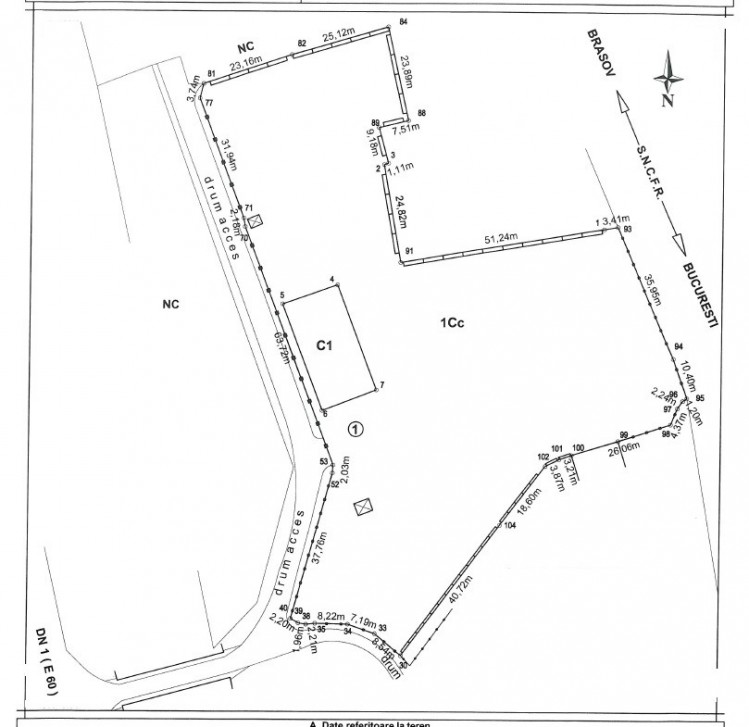 Teren industrialde vanzare DN1 - Sinaia - Busteni, judetul Prahova 8769 mp