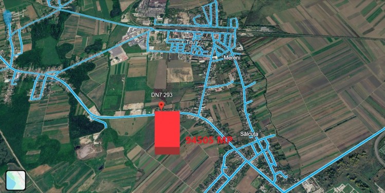Teren intravilan industrial de vanzare zona Titu, judetul Dambovita 94.505 mp