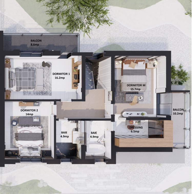Vila individuala de vanzare 5 camere complex rezidential zona Corbeanca, judetul Ilfov